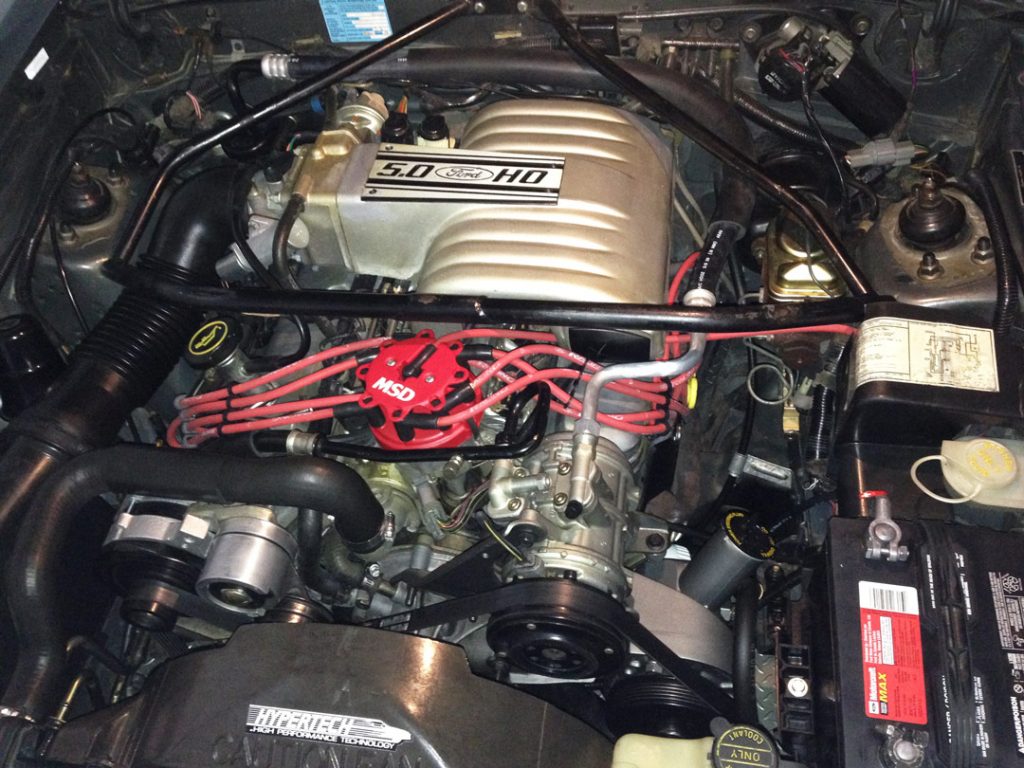 Saleen engine bay 1987 Mustang