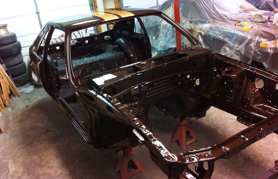 Fox Mustang getting restored - chassis - engine bay