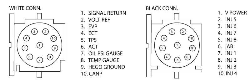 fox mustang - 10 pin connectors