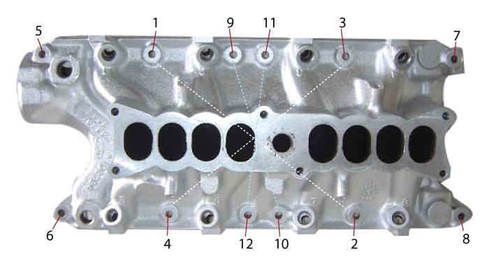 Torque specs lower intake sequence